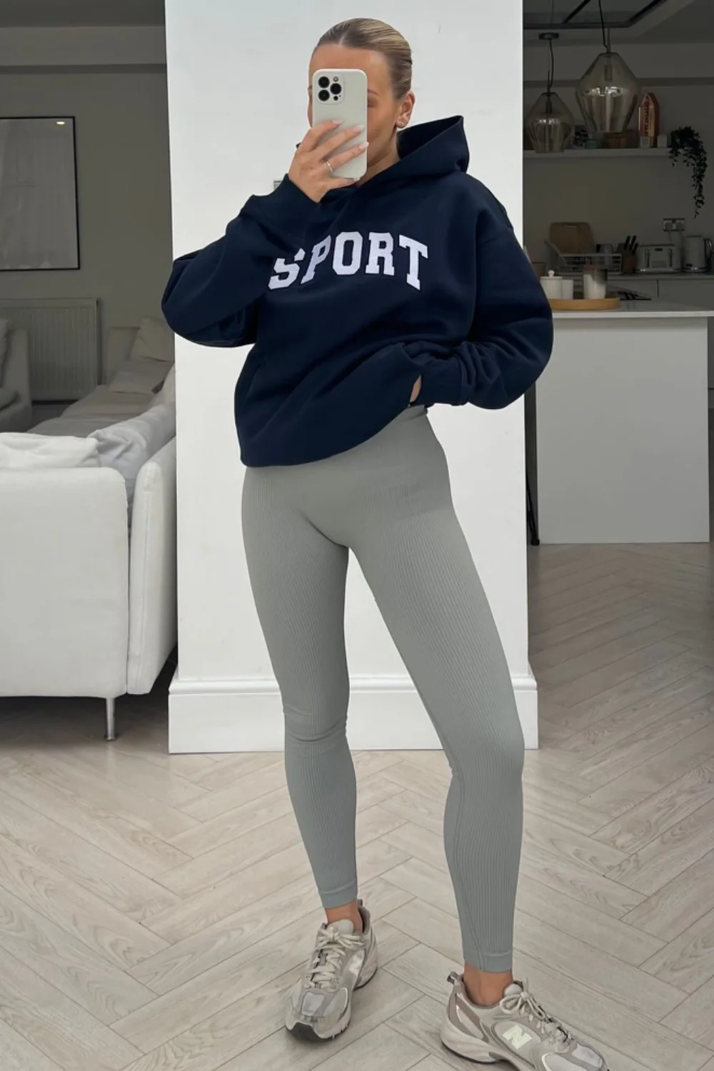 sport navy premium embroidered hoodie - Image 2