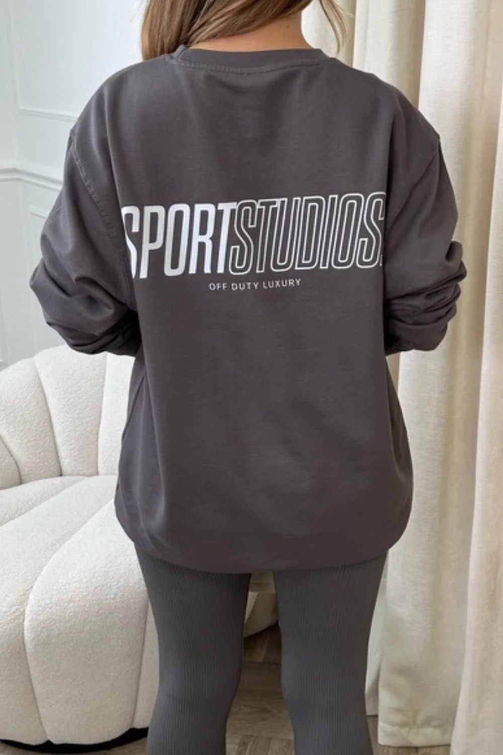 Sport studios steel grey printed sweater premium essentials - Image 2