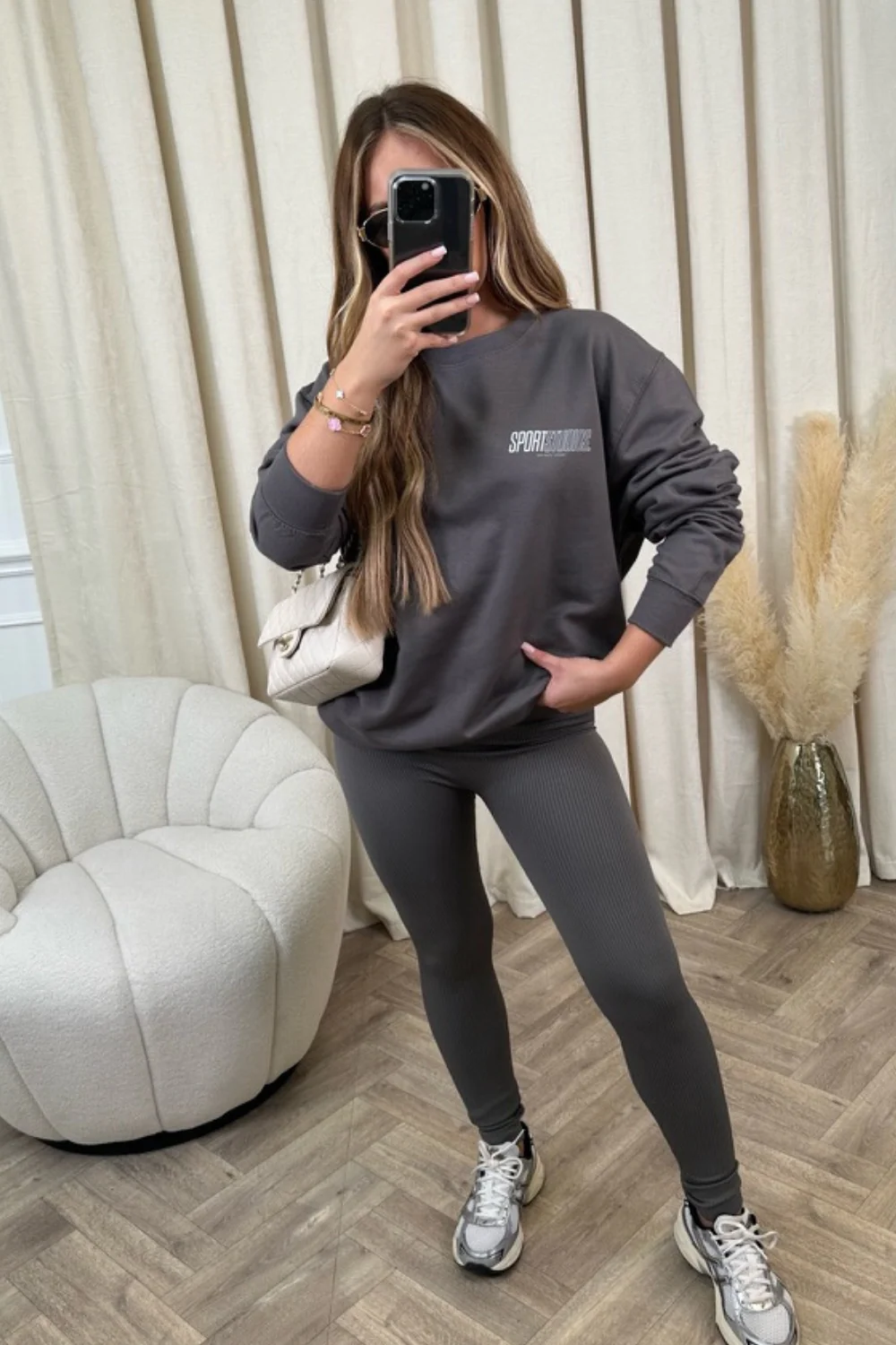 Sport studios steel grey printed sweater premium essentials - Image 3