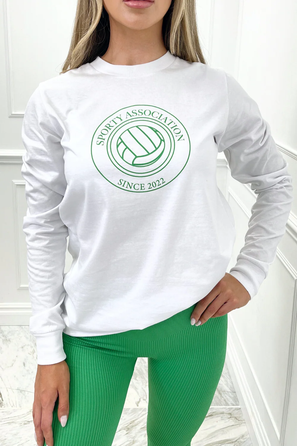 Sporty association netball white long sleeve top - Image 2