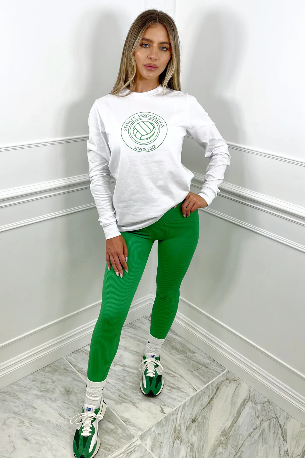 Sporty association netball white long sleeve top - Image 3