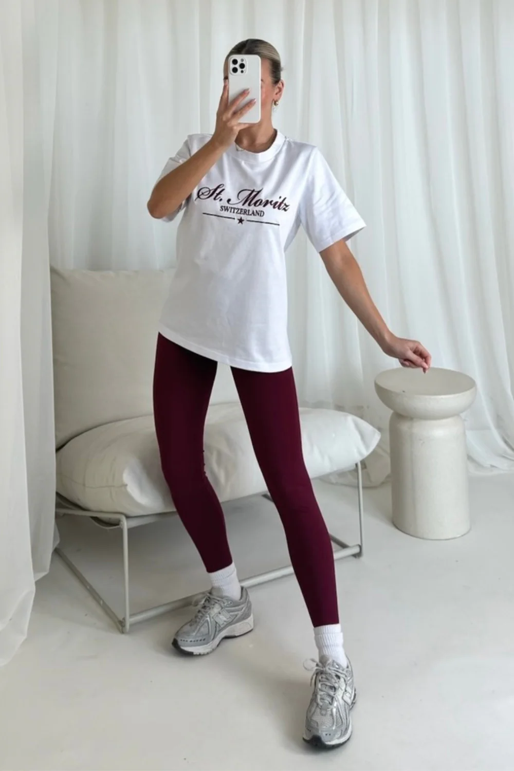 St Moritz embroidered heavyweight oversized t-shirt - Image 2