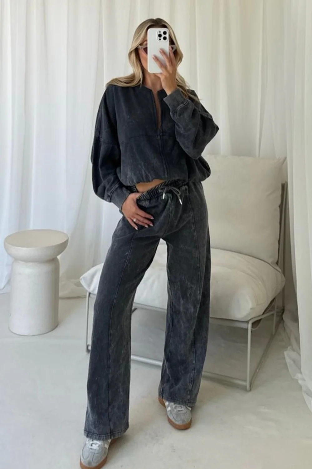 Stella grey acid wash tracksuit - Image 3
