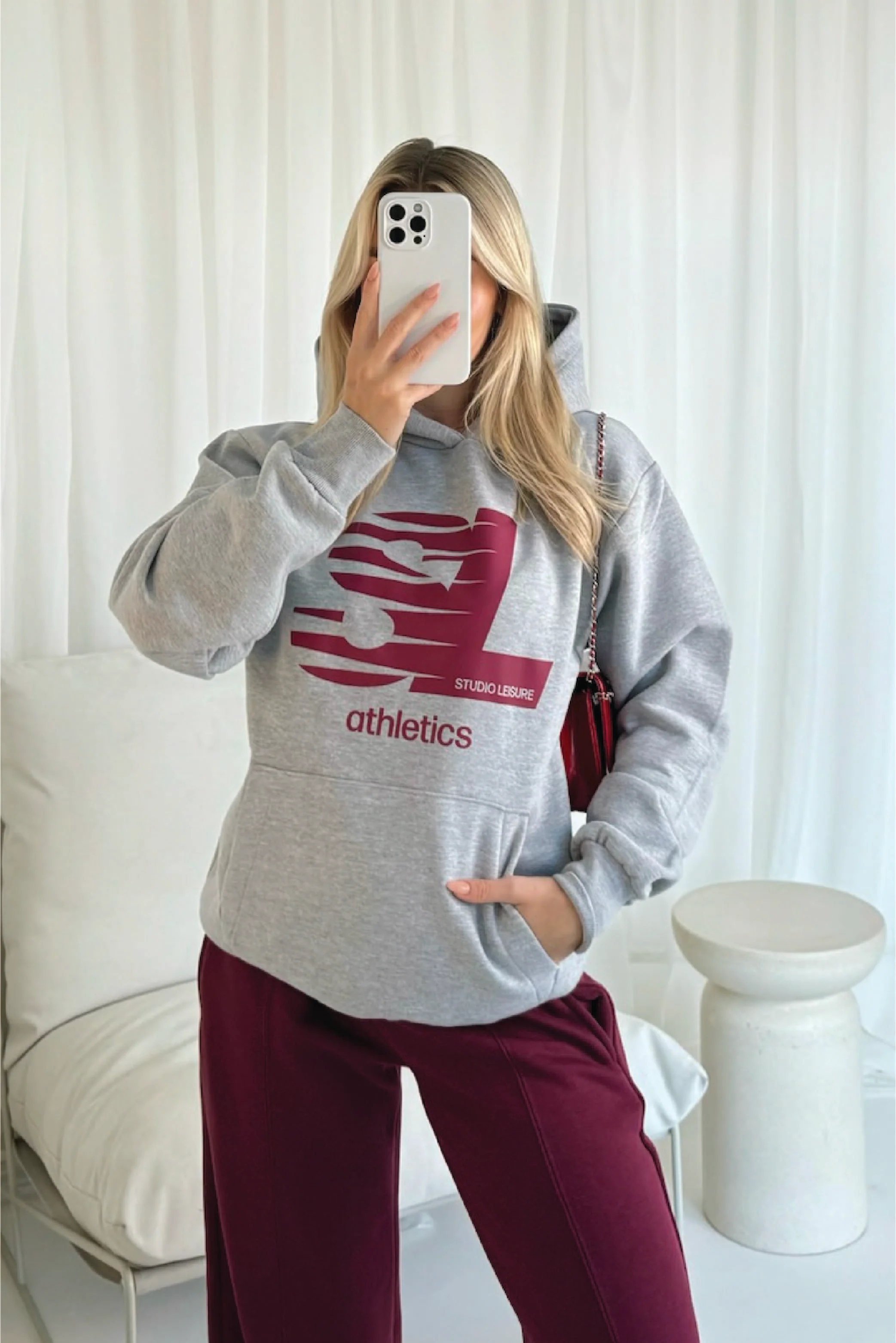 Studio leisure athletics marl grey printed hoodie - Image 2