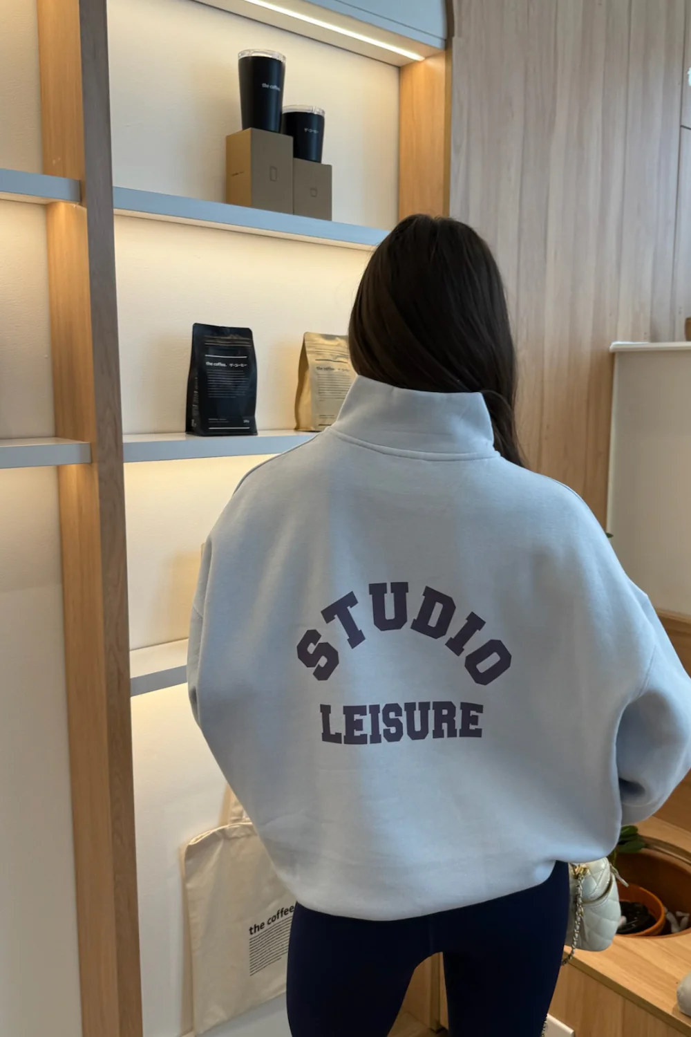 STUDIO LEISURE BABY BLUE PRINTED 3/4 ZIP - Image 3