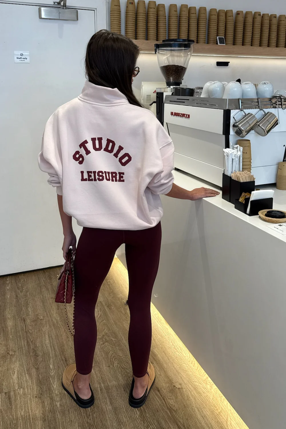 STUDIO LEISURE BABY PINK PRINTED 3/4 ZIP - Image 3