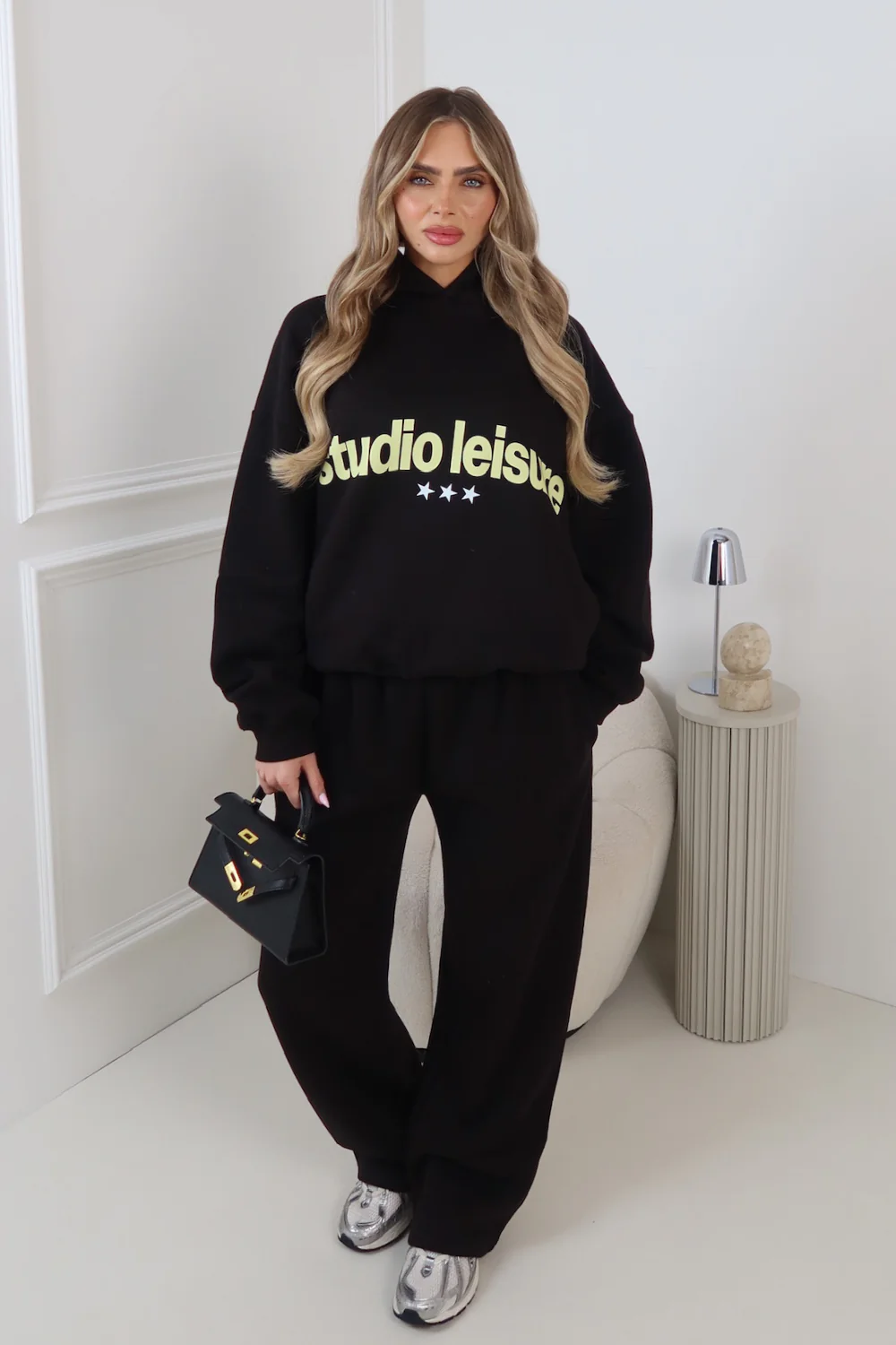 STUDIO LEISURE BLACK ARCH PRINTED HOOD