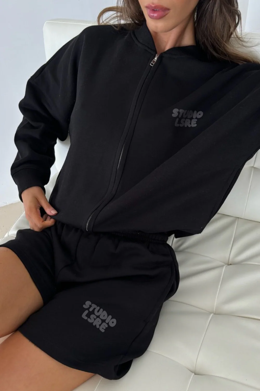 Studio Leisure black bubble print bomber jacket - Image 2