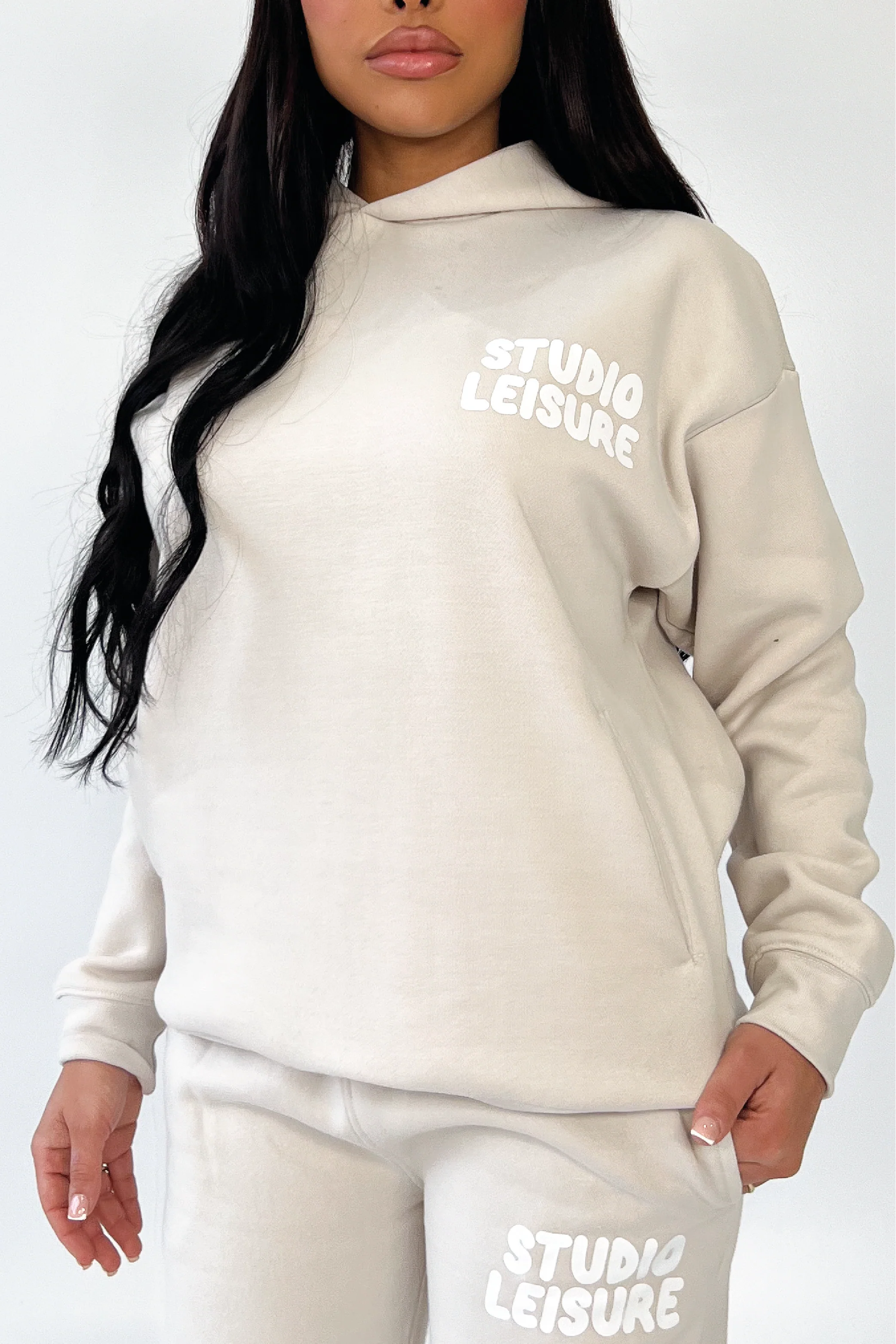 Studio Leisure bubble bone printed premium relaxed hoodie - Image 2