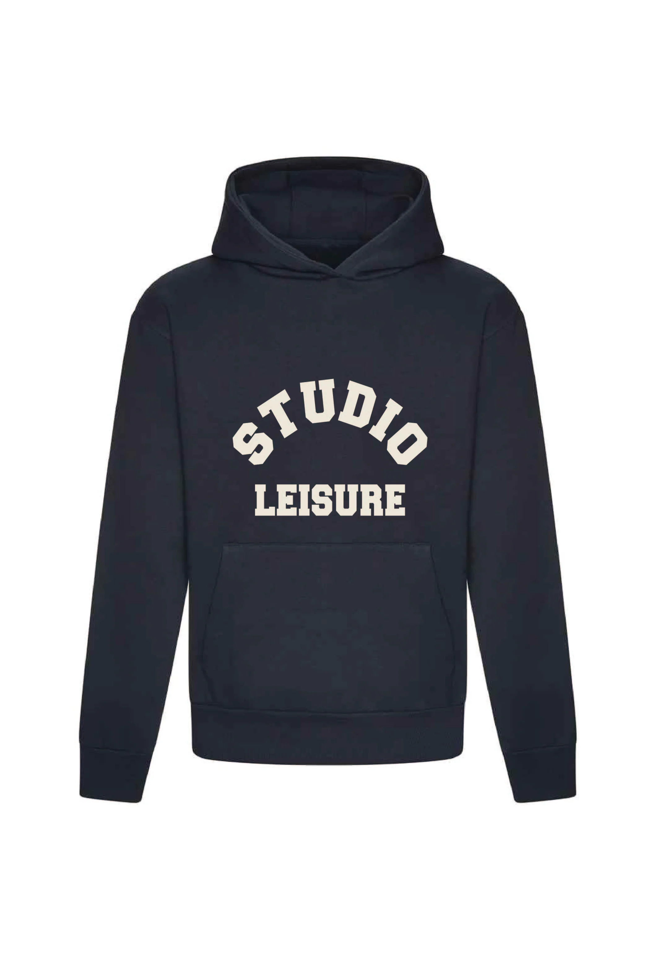 STUDIO LEISURE ESSENTIAL NAVY PRINTED HOODIE - Image 4