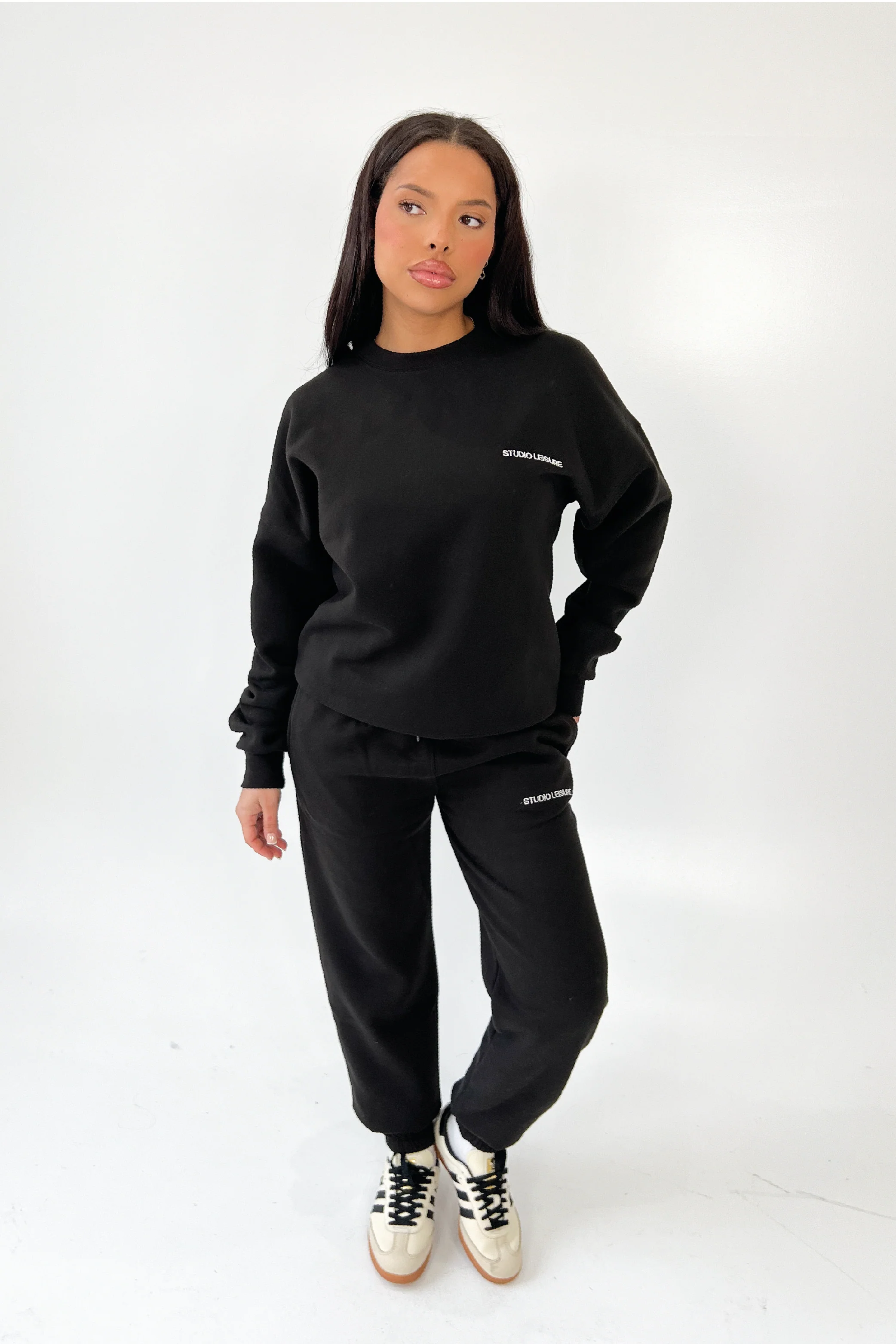 Studio Leisure essential black embroidered sweater