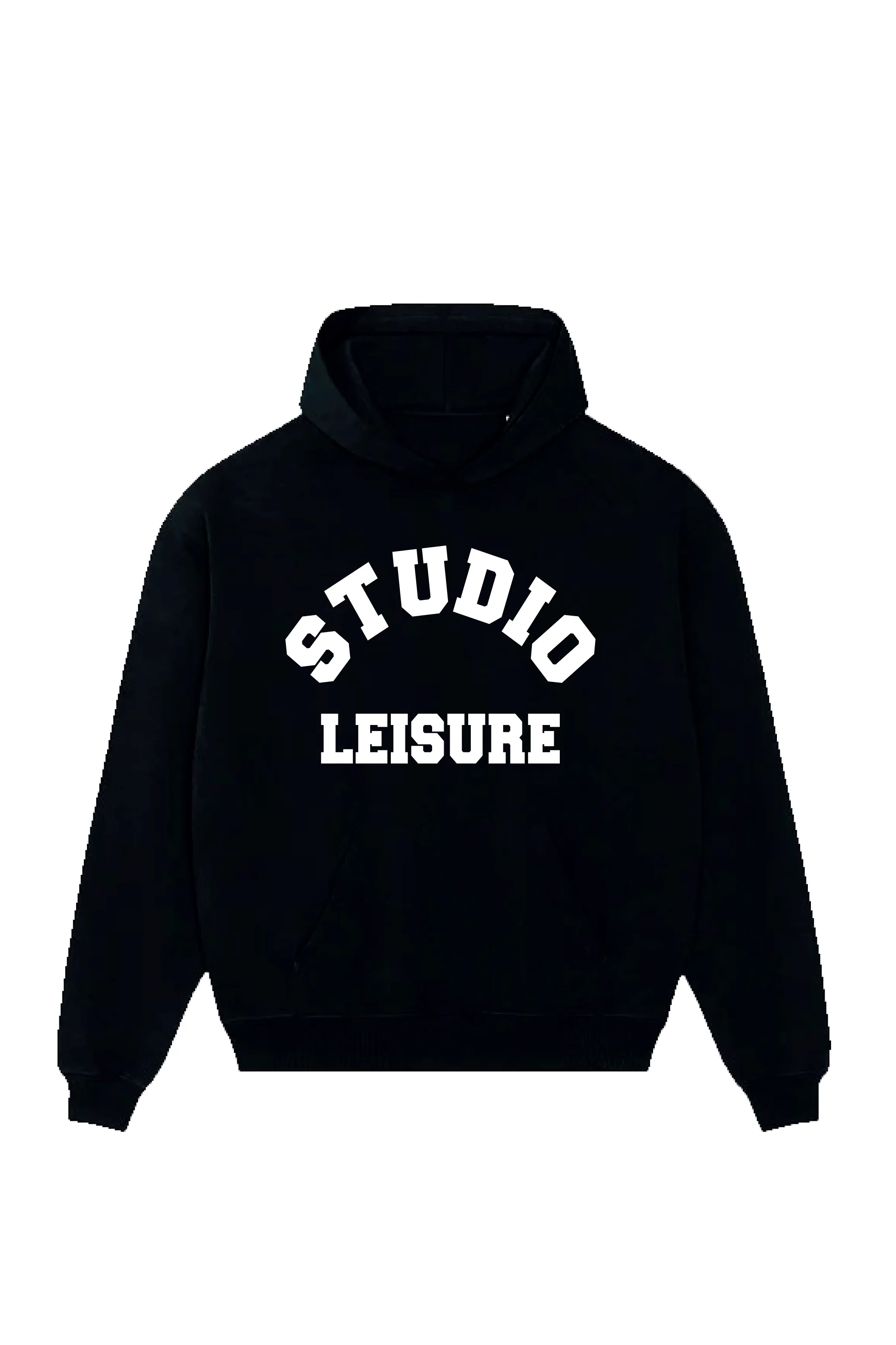 STUDIO LEISURE ESSENTIAL BLACK PRINTED HOODIE - Image 4