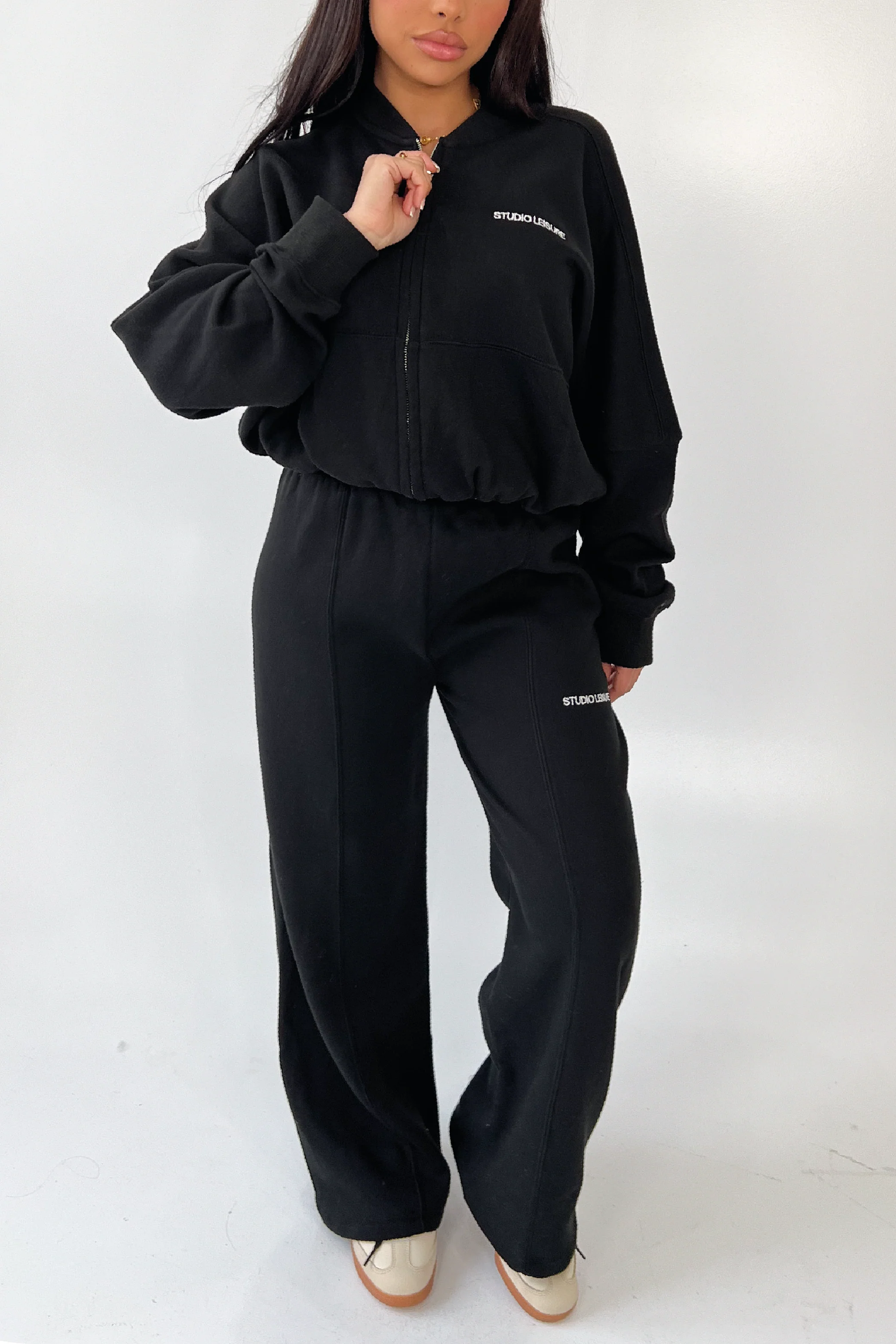 Studio leisure essential black embroidered bomber jacket - Image 2