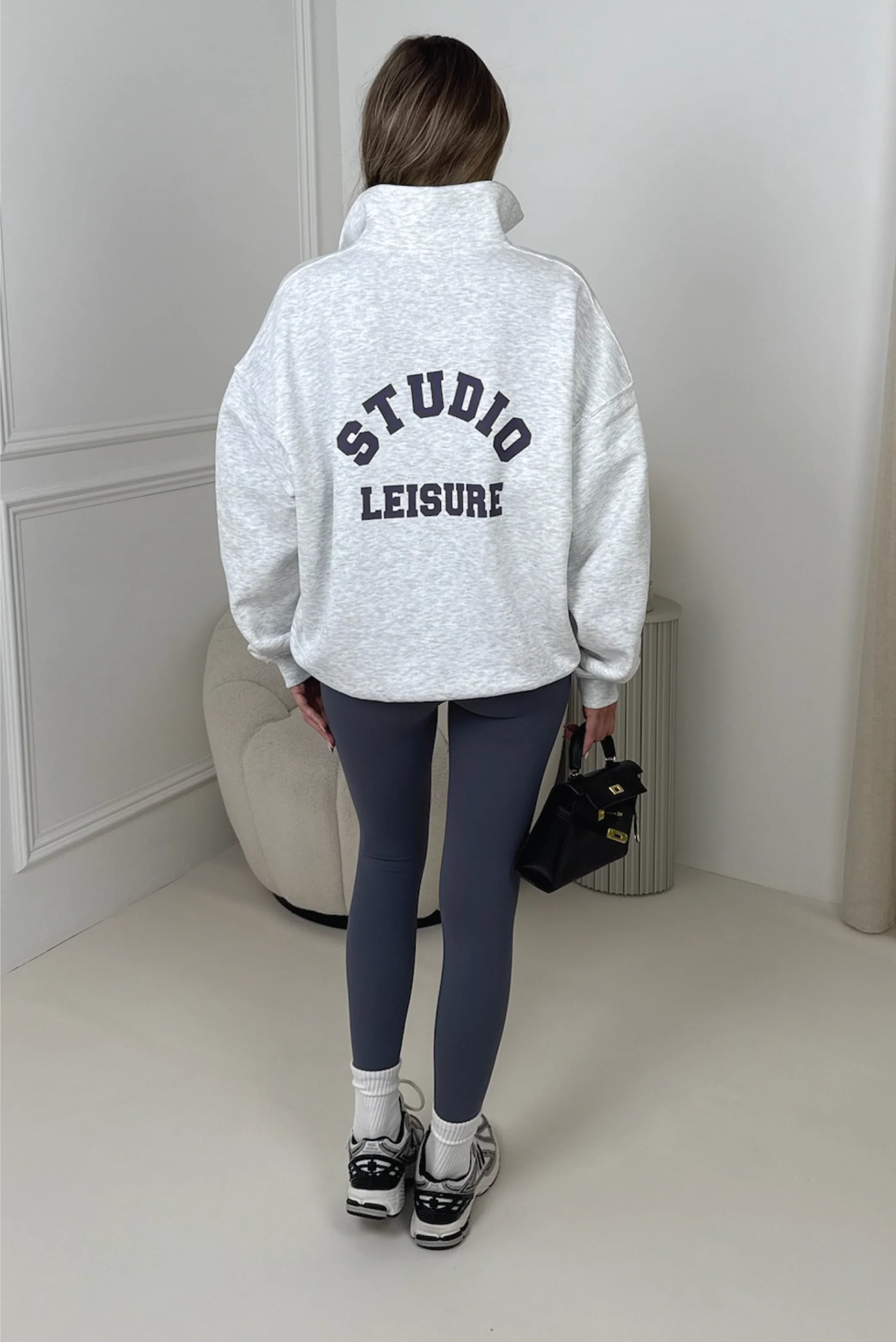 Studio Leisure light marl printed 3/4 zip sweater legging set - Image 2