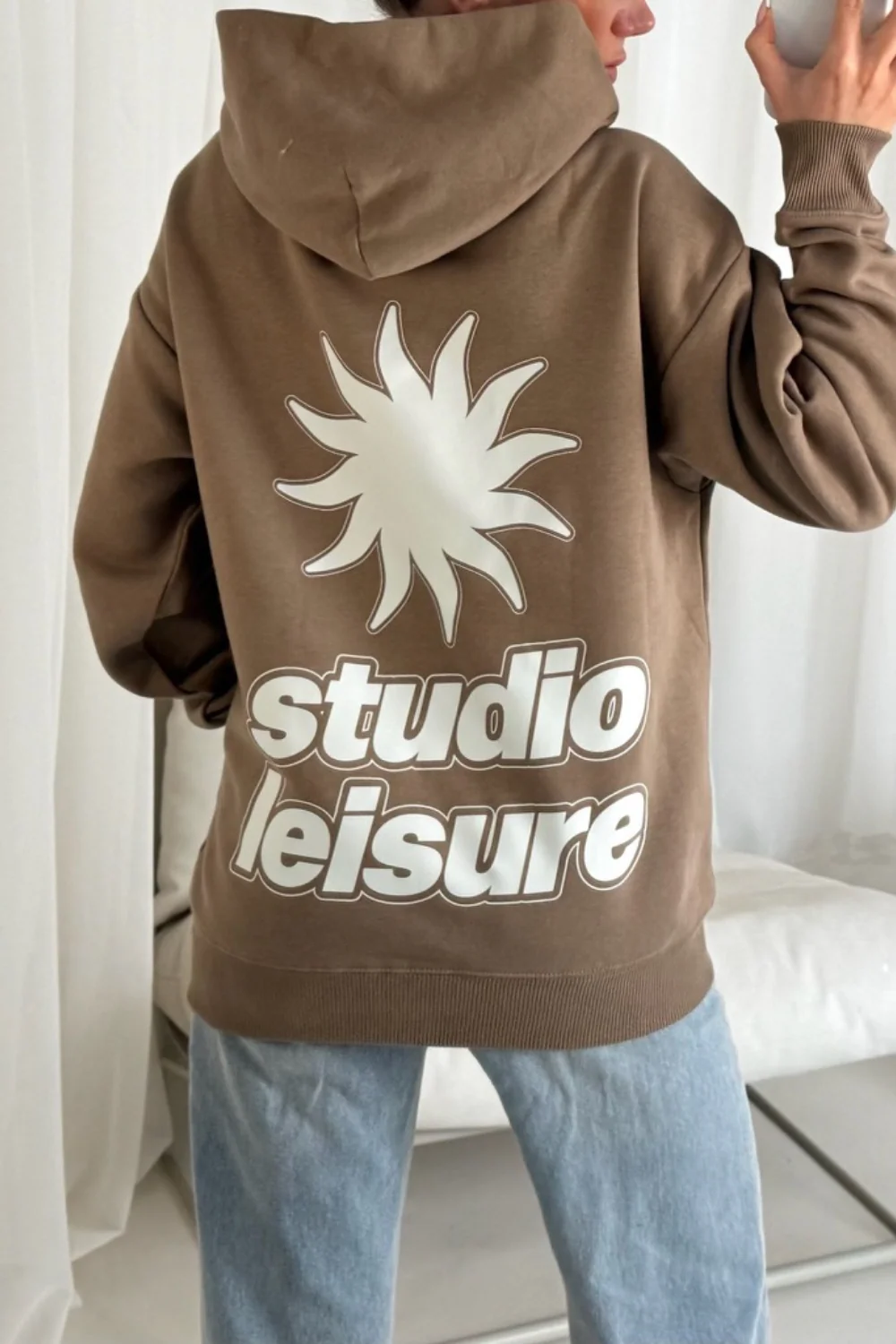 Studio leisure mocha printed hoodie - Image 3