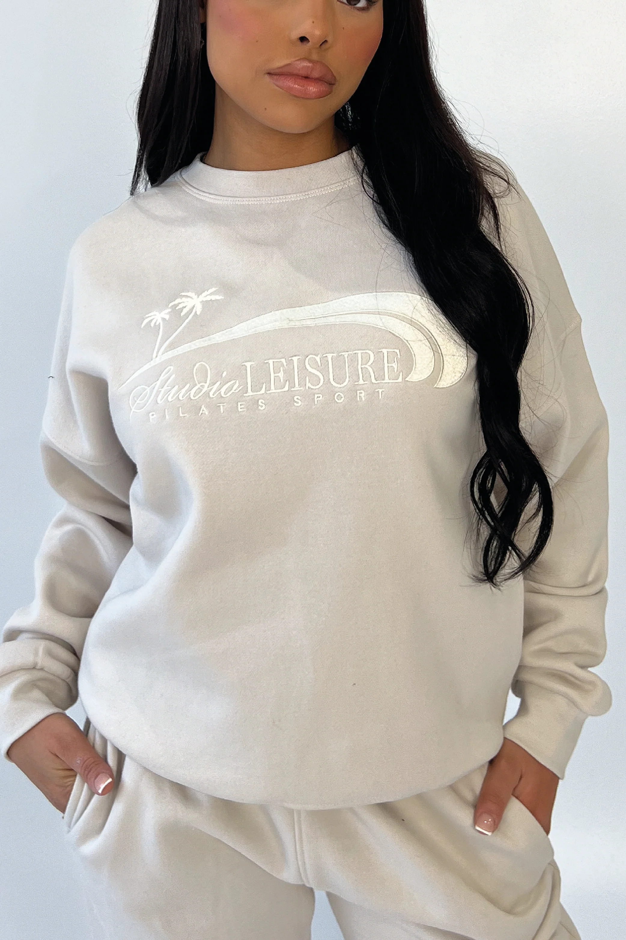 Studio Leisure pilates bone embroidered premium sweater - Image 2