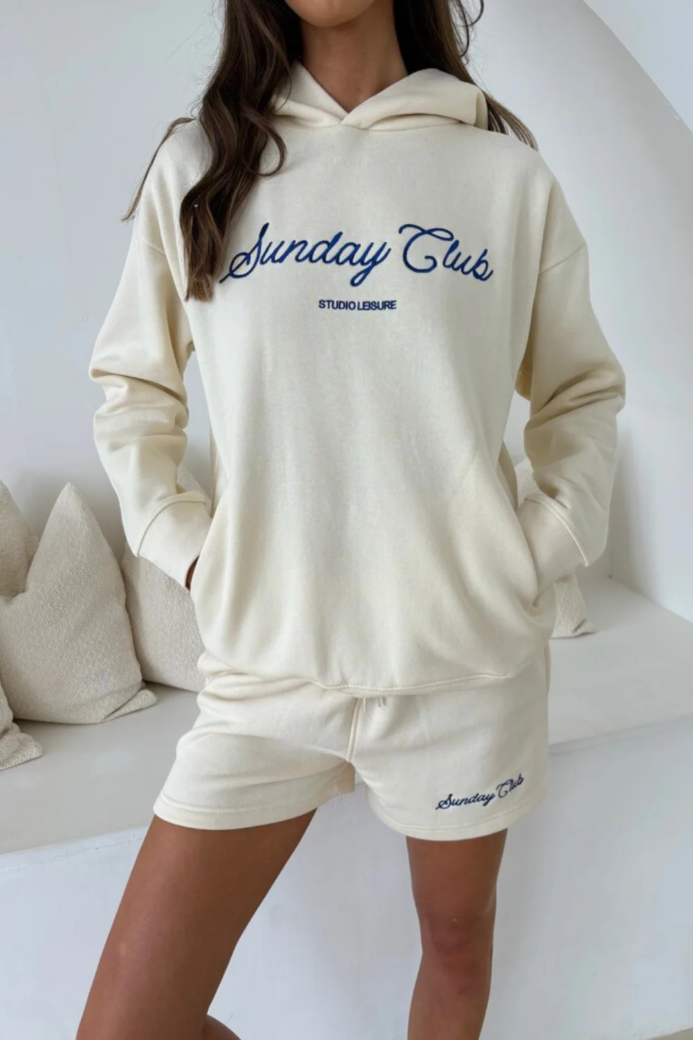 Studio leisure sunday ecru embroidered hoodie - Image 2