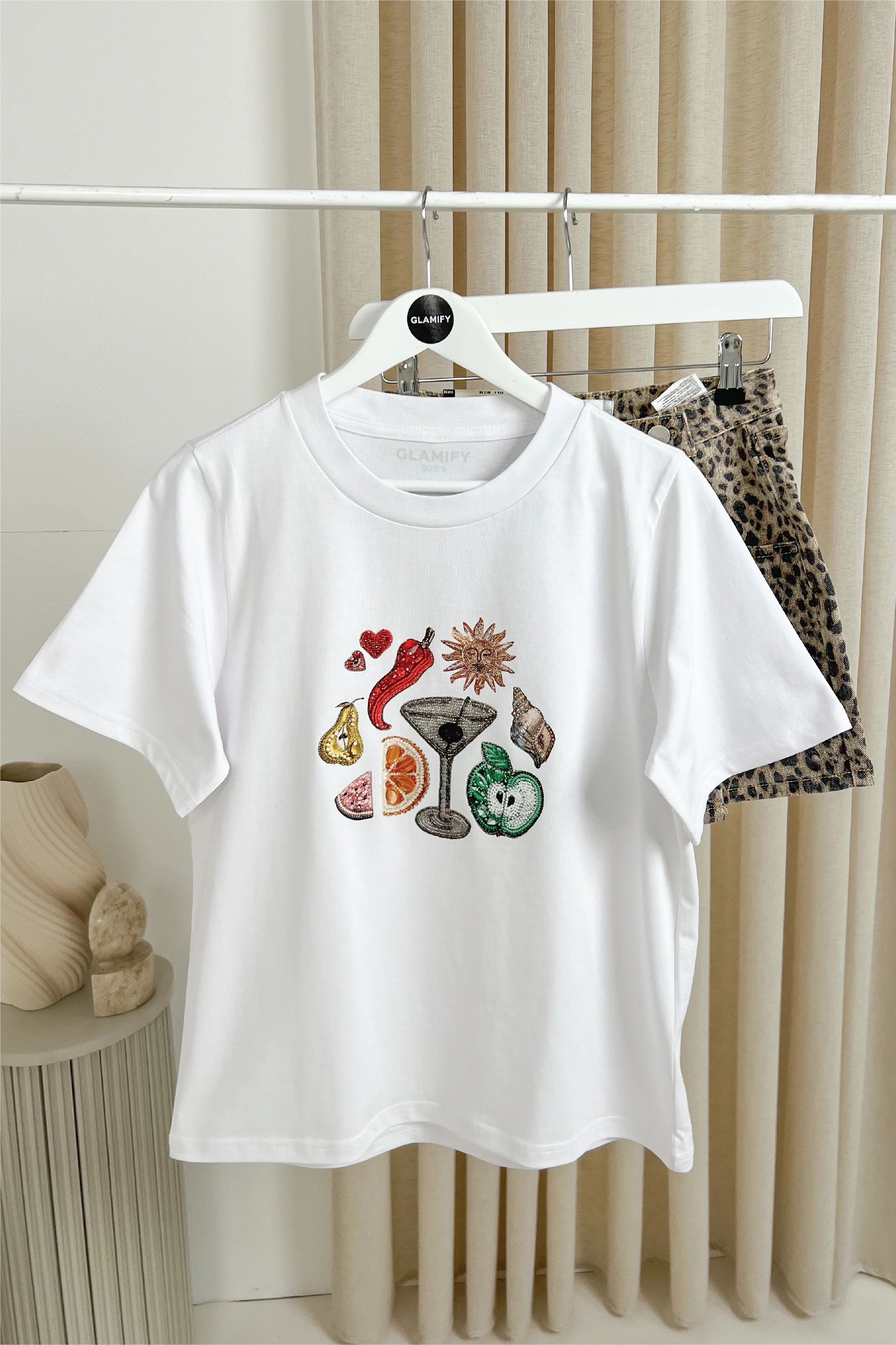 Summer fruits white heavyweight printed t-shirt - Image 3
