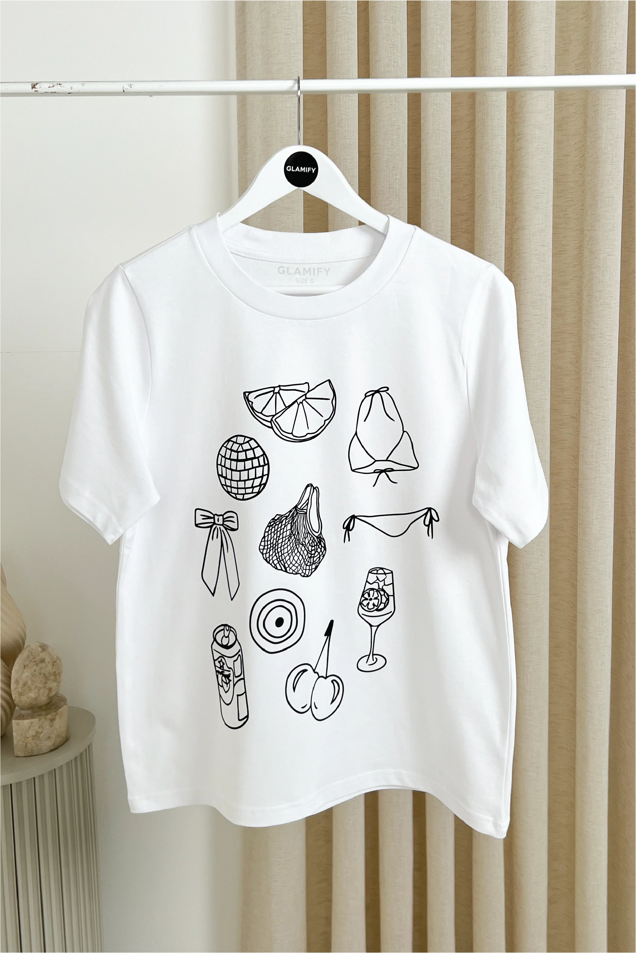 Summer Vibes printed white heavyweight t-shirt - Image 3