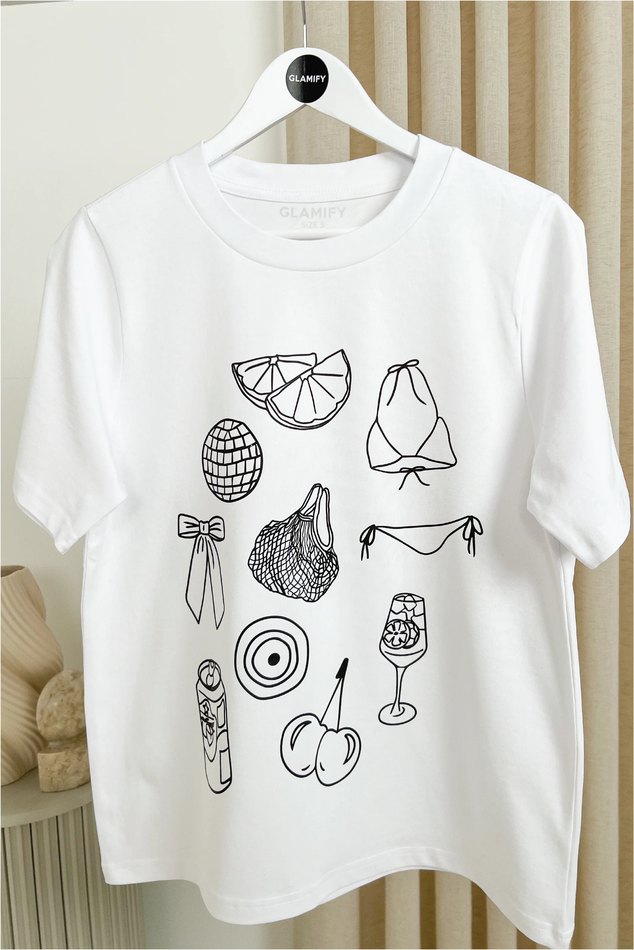 Summer Vibes printed white heavyweight t-shirt - Image 4