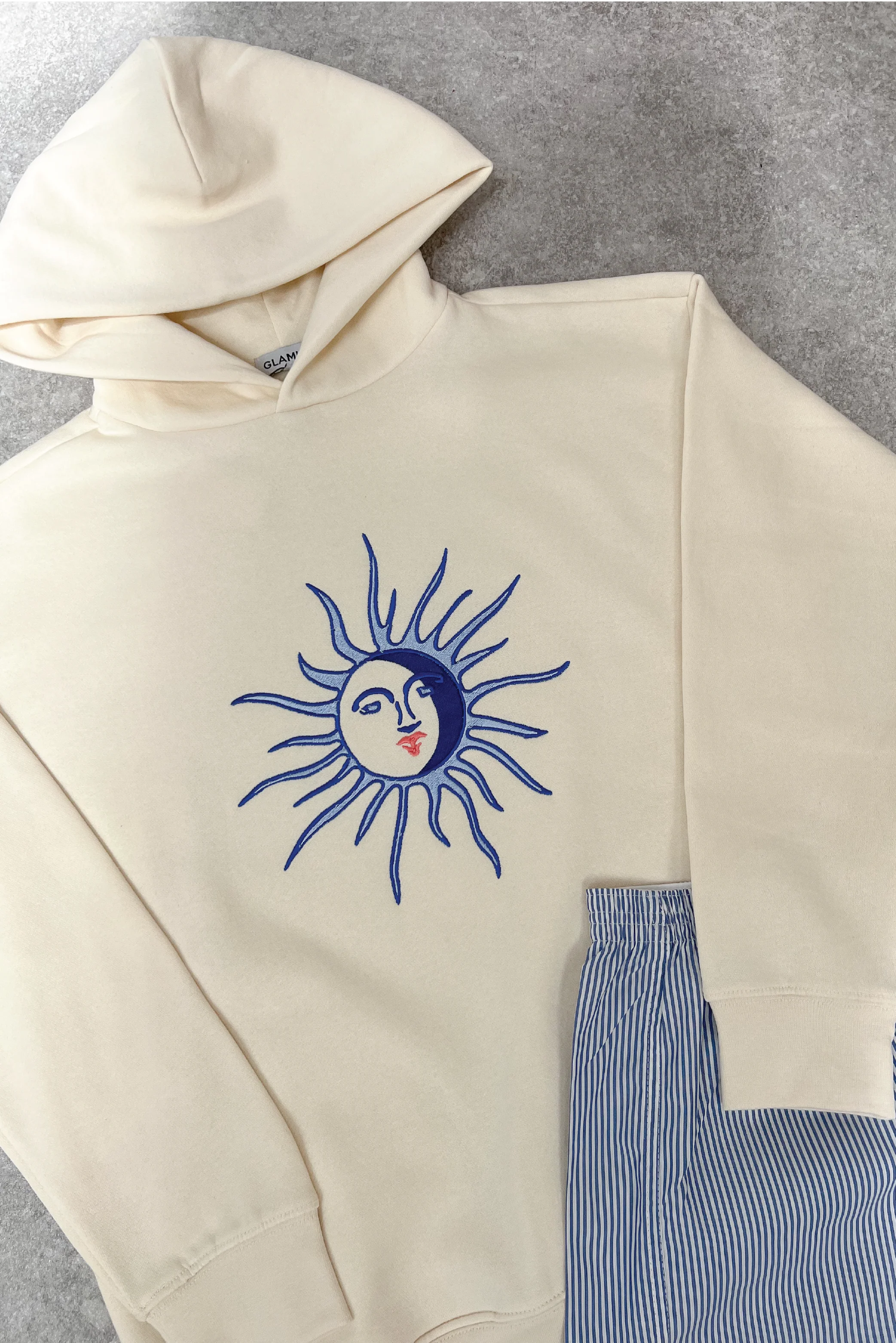 Sunshine ecru embroidered hoodie - Image 3