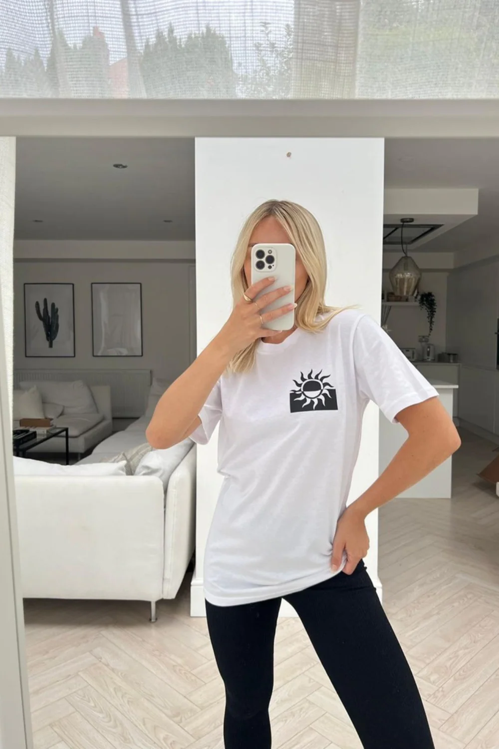 sunshine state white & black printed tee - Image 2