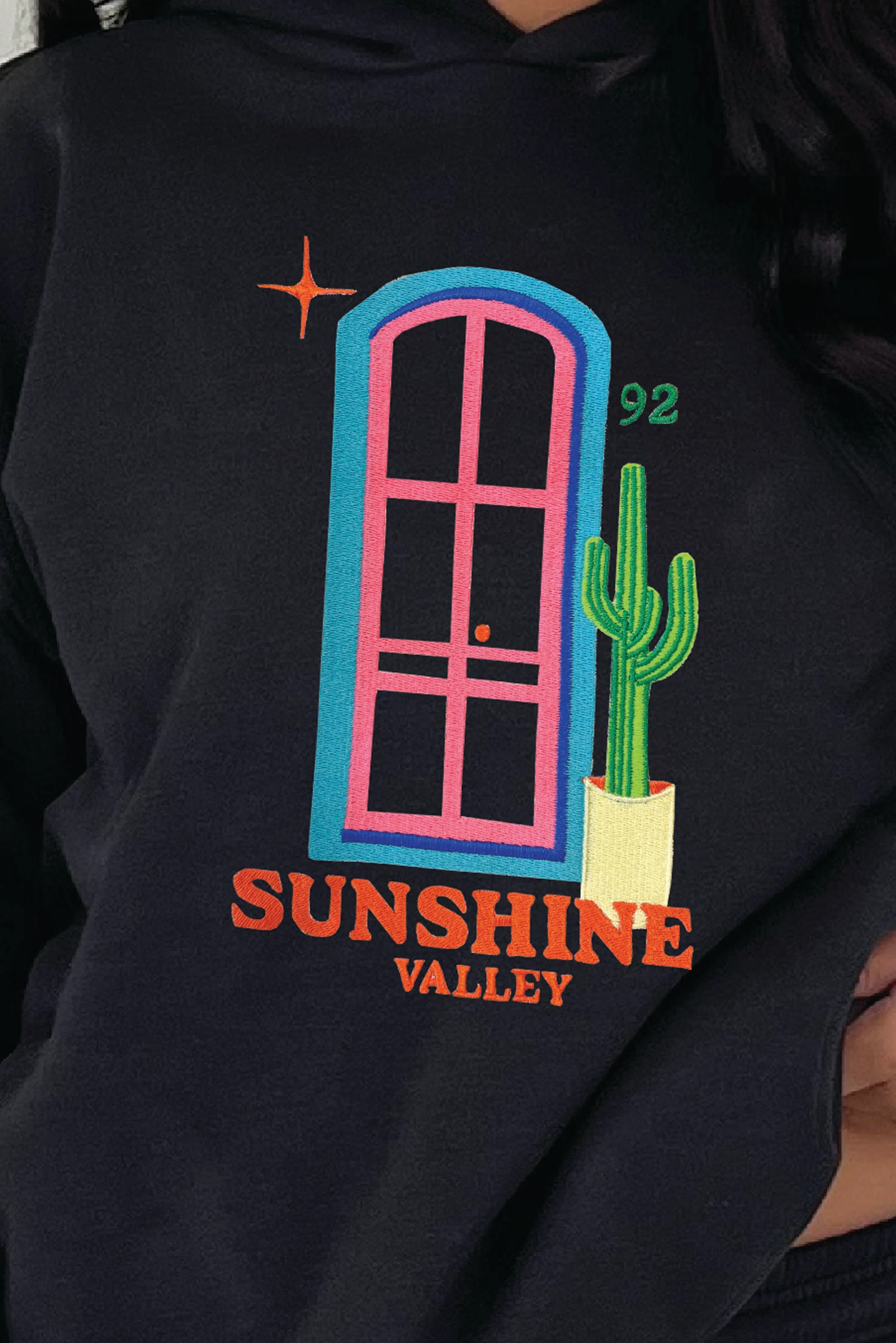 Sunshine Valley Black PREMIUM Embroidered Hooded loungewear set - Image 2