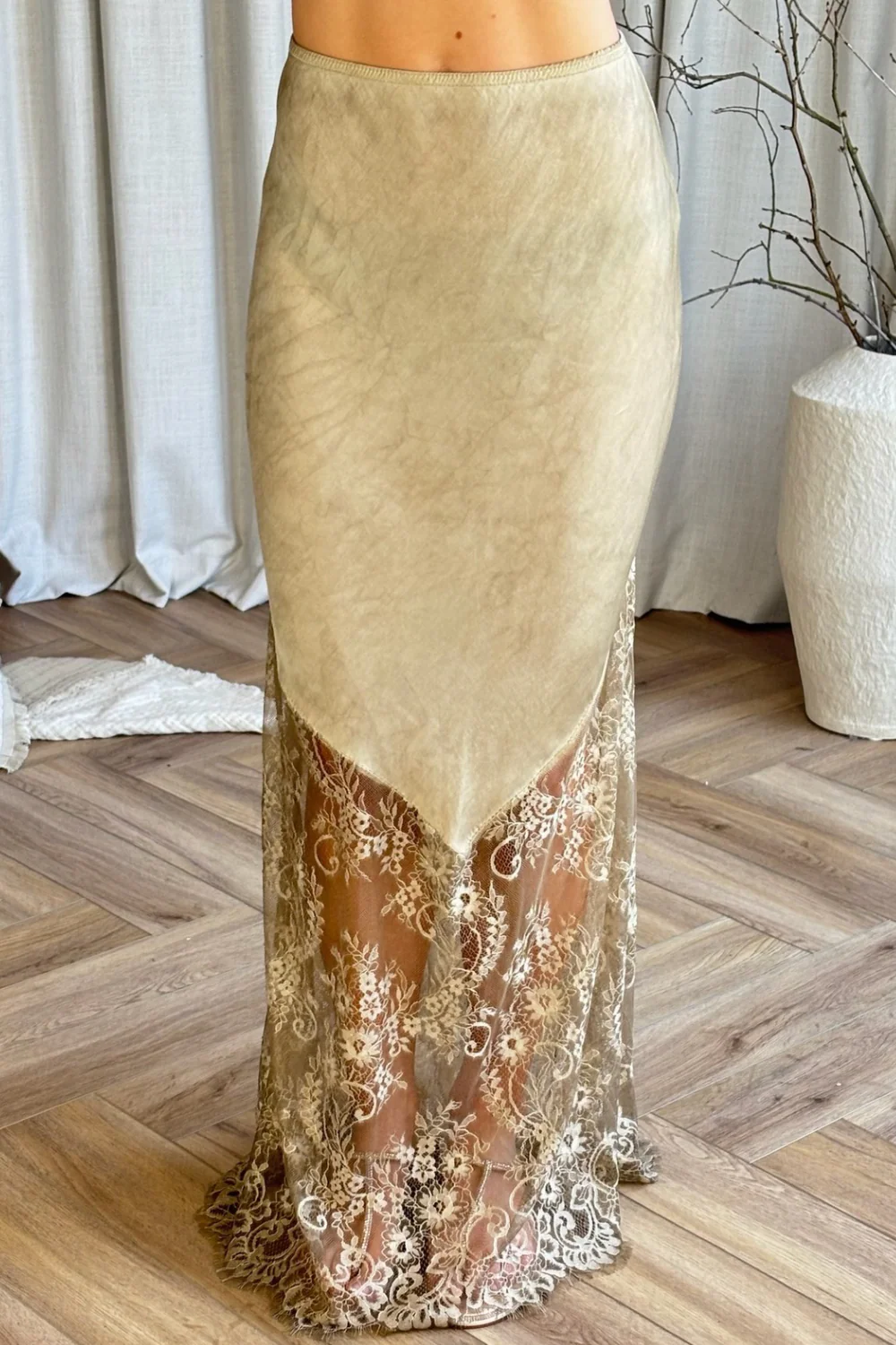 Taylor stone satin lace maxi skirt - Image 3