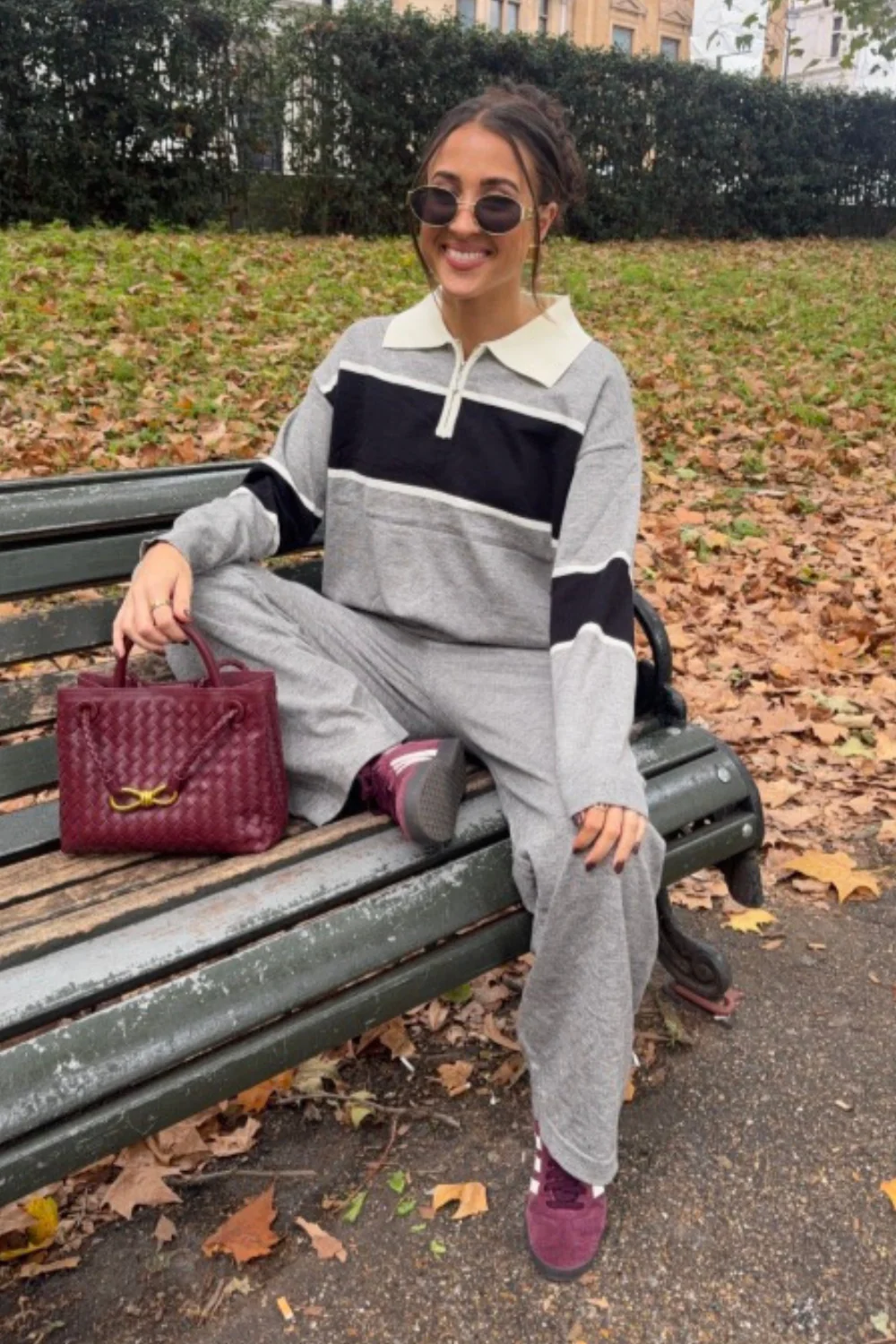 Teagan grey half zip stripe co-ord - Image 3