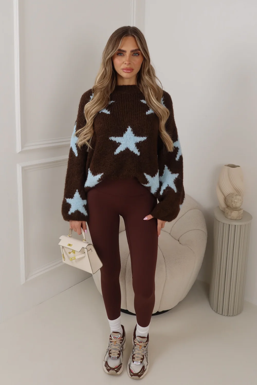 TESS BLUE STAR KNITTED JUMPER - Image 2