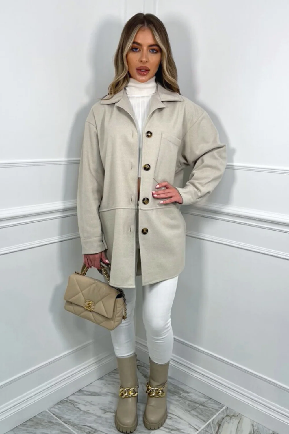 Tiesha stone button up Shacket - Image 3