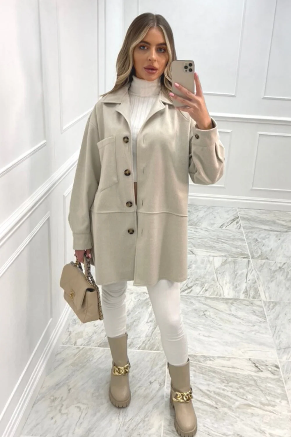 Tiesha stone button up Shacket - Image 4