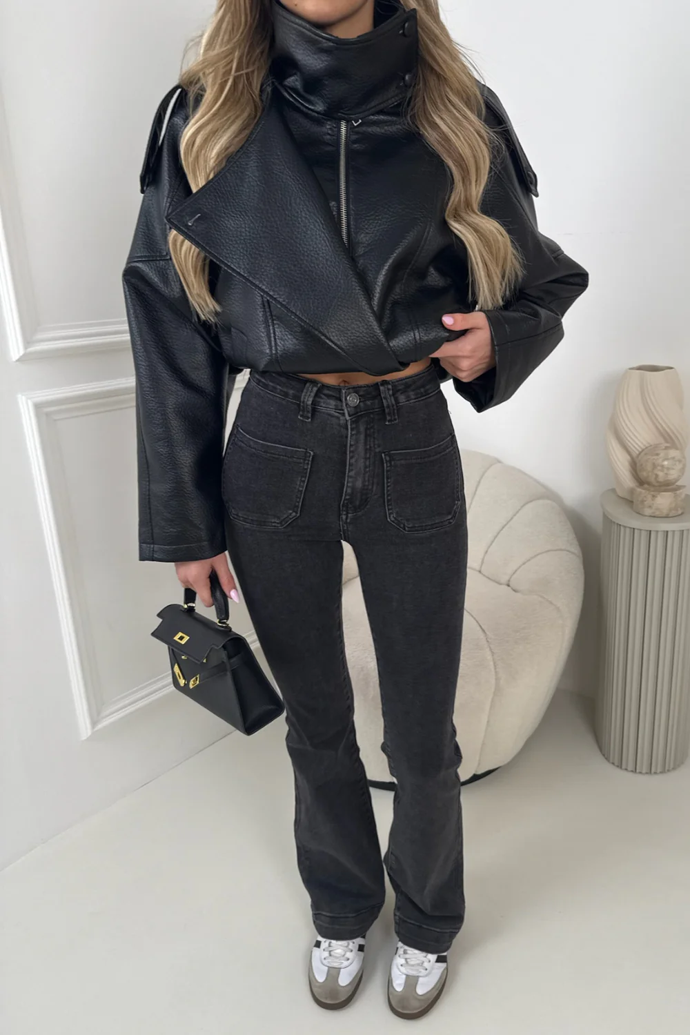 TYLER BLACK FRONT POCKET FLARED JEANS - Image 2