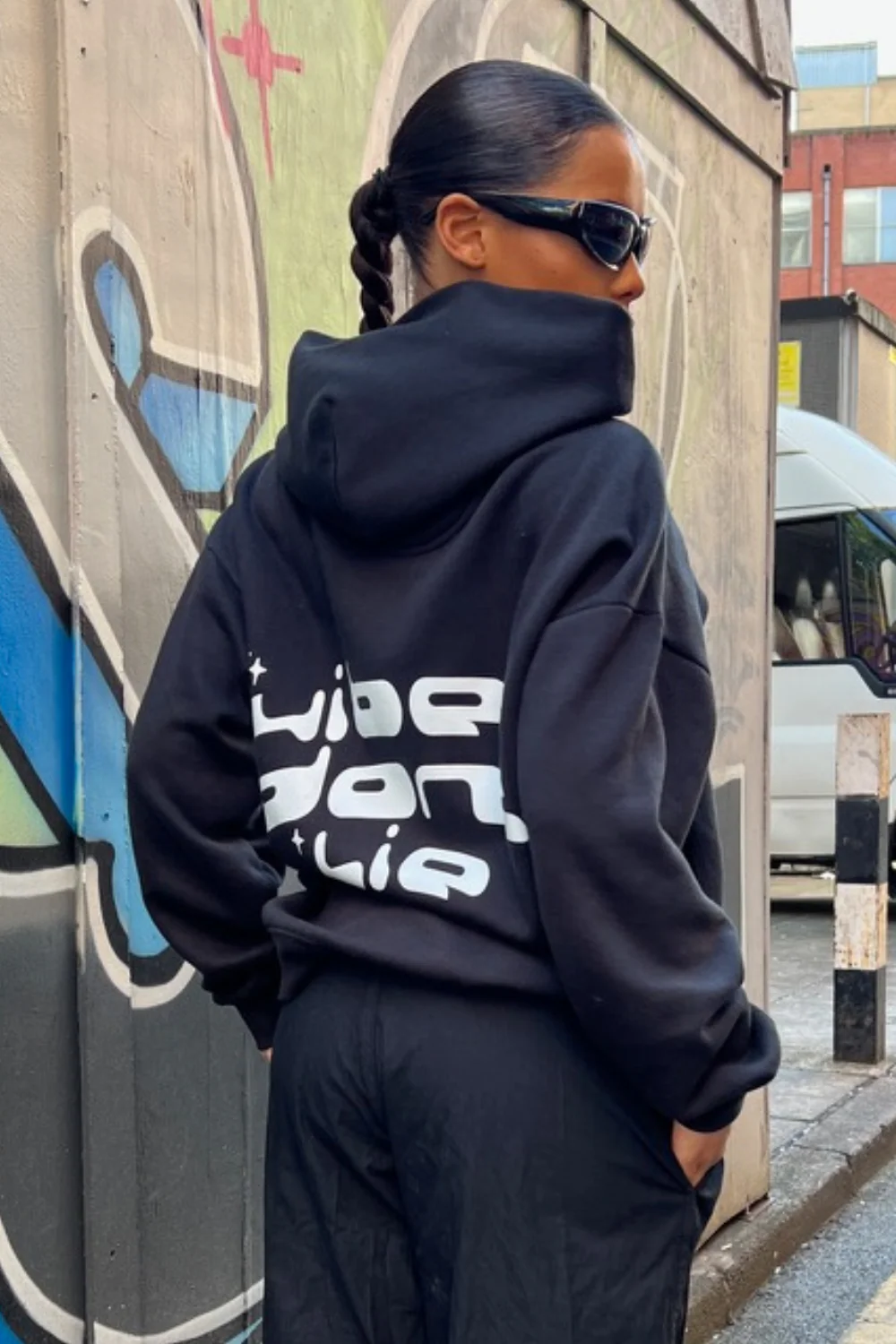 Vibes dont lie black premium hoodie - Image 3