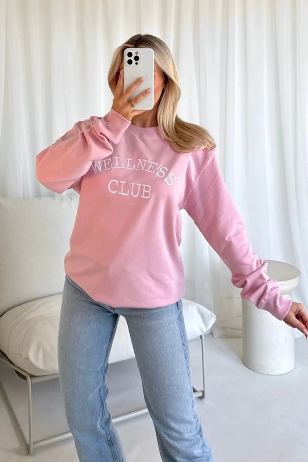 Wellness club pink embroidered sweater - Image 2