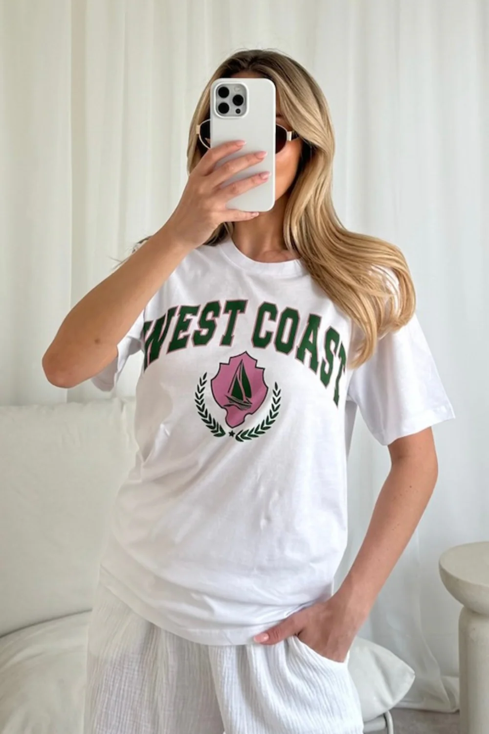 West coast Green & white premium tee - Image 2