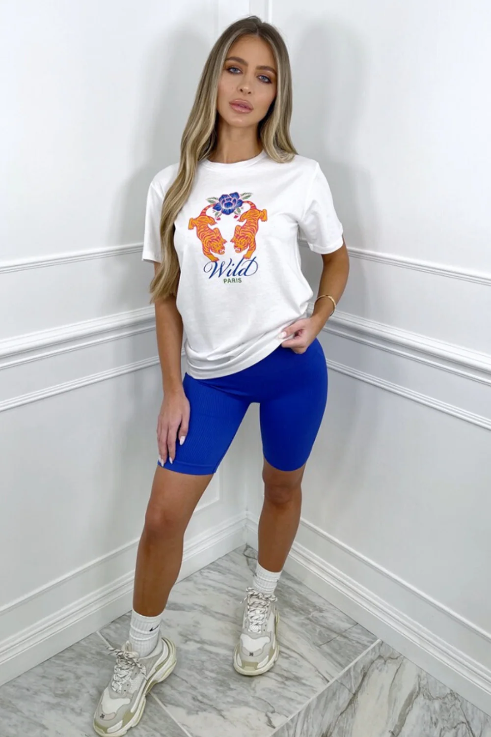 Wild paris tiger white printed tee - Image 2