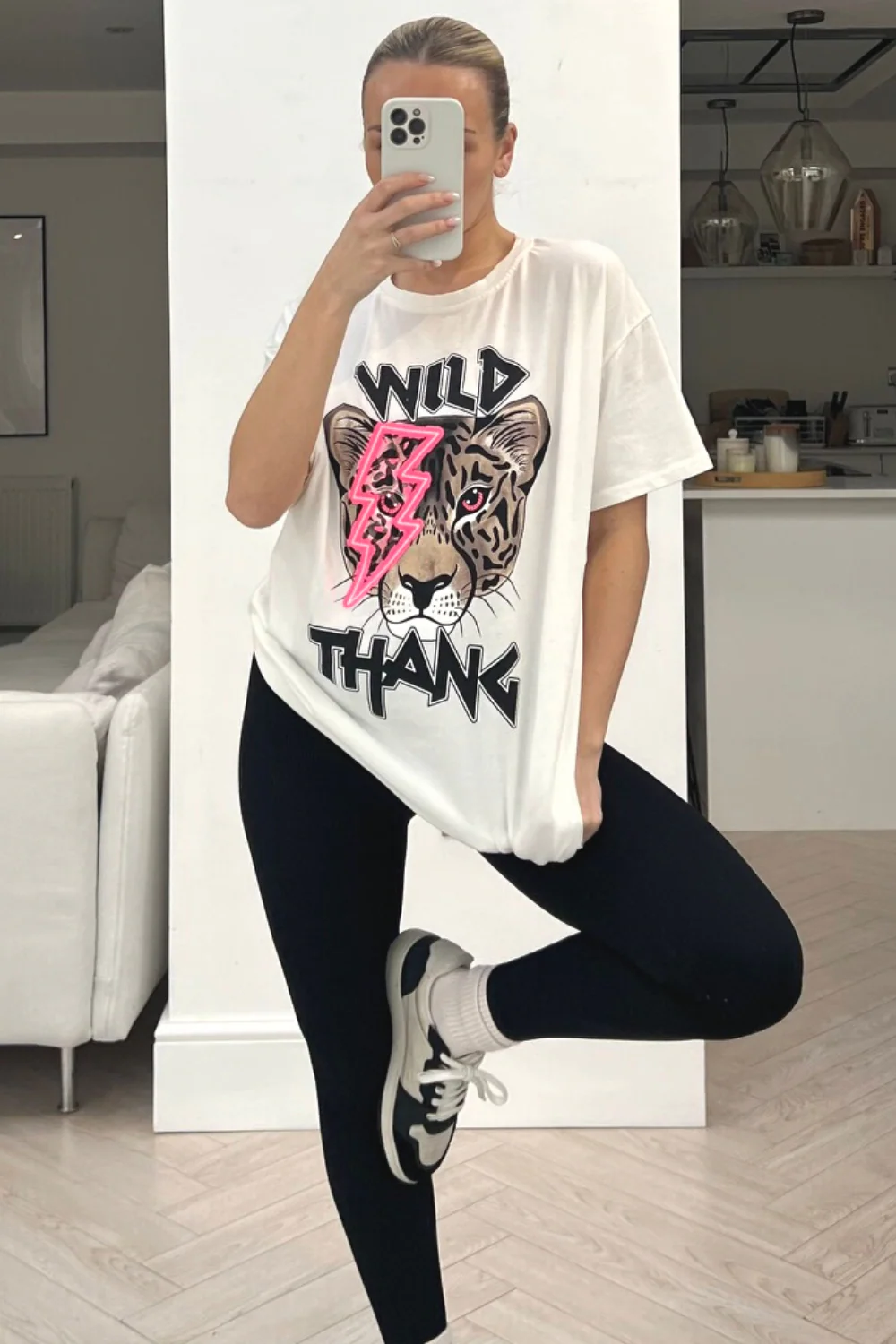 Wild thang white printed oversized tee - Image 2