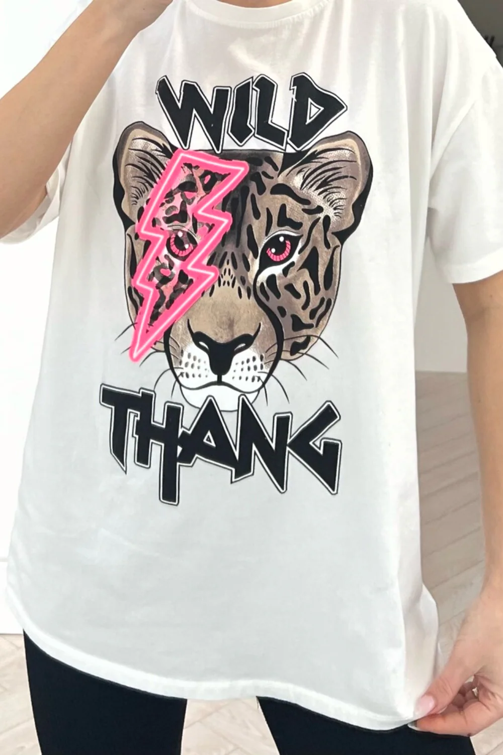 Wild thang white printed oversized tee - Image 3